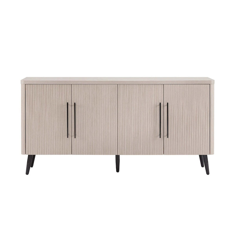 Mid-Century Modern 64.6-Inch Sideboard with Ribbed Doors