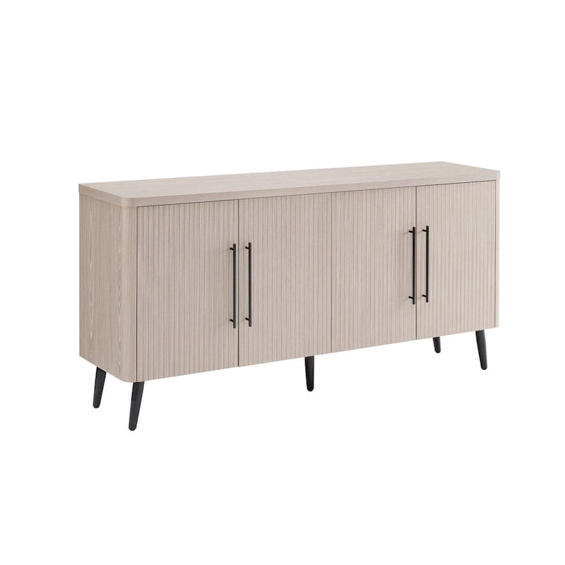 Mid-Century Modern 64.6-Inch Sideboard with Ribbed Doors