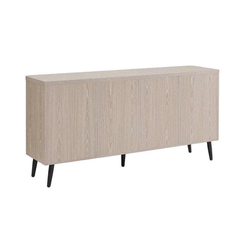 Mid-Century Modern 64.6-Inch Sideboard with Ribbed Doors