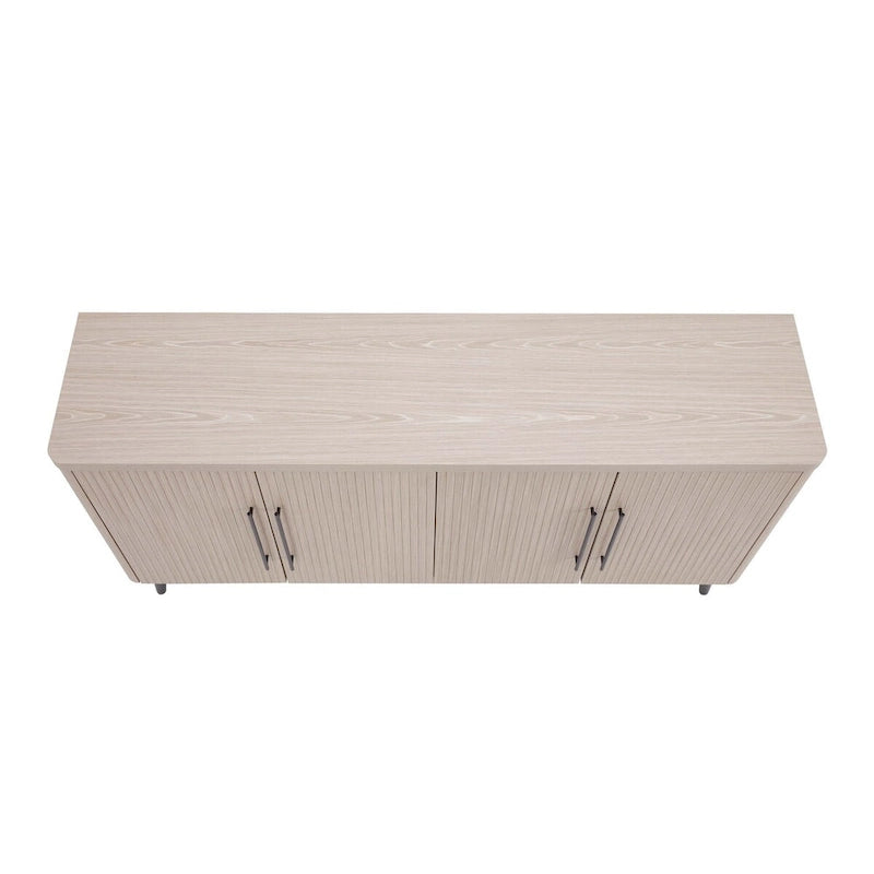 Mid-Century Modern 64.6-Inch Sideboard with Ribbed Doors