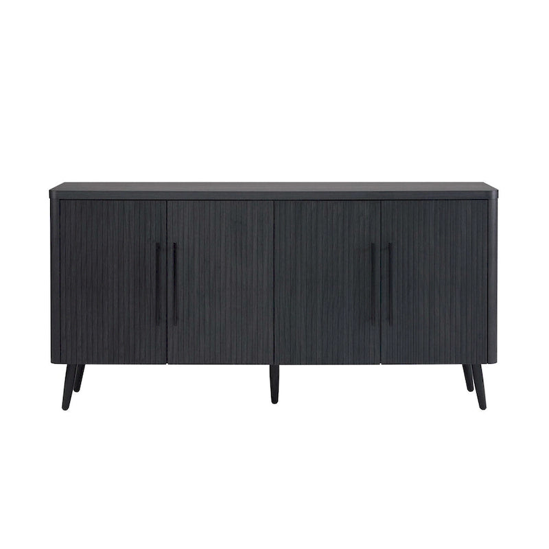 Mid-Century Modern 64.6-Inch Sideboard with Ribbed Doors