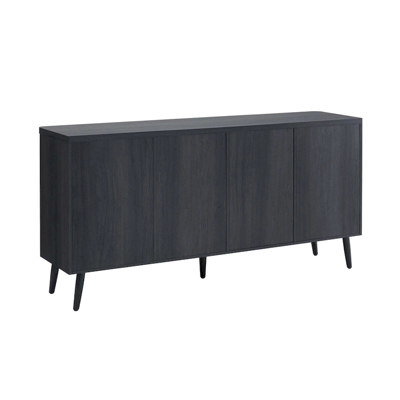 Mid-Century Modern 64.6-Inch Sideboard with Ribbed Doors